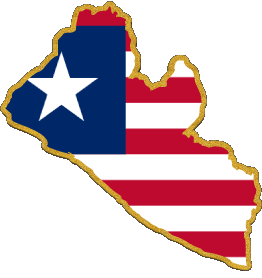 Mapa Liberia África Banderas 