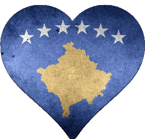 Herz Kosovo Europa Fahnen 