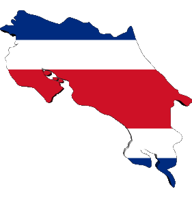 Karte Costa Rica Amerika Fahnen 