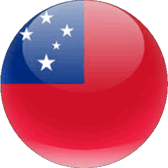 Round Samoa Oceania Flags 