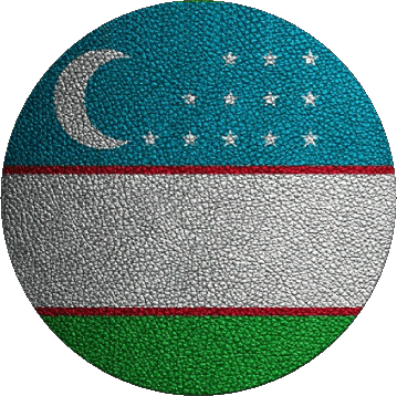 Tondo Uzbekistan Asia Bandiere 