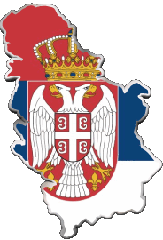 Carta Geografica Serbia Europa Bandiere 