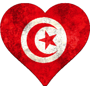 Coeur Tunisie Afrique Drapeaux 