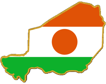 Mapa Niger África Banderas 