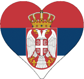 Coeur Serbie Europe Drapeaux 