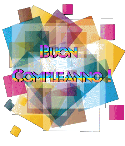 015 Sfondo trasparente Astratto - Geometrico Buon Compleanno Italiano Messagi 