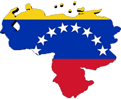 Mapa Venezuela América Banderas 