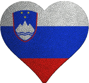 Coeur Slovénie Europe Drapeaux 