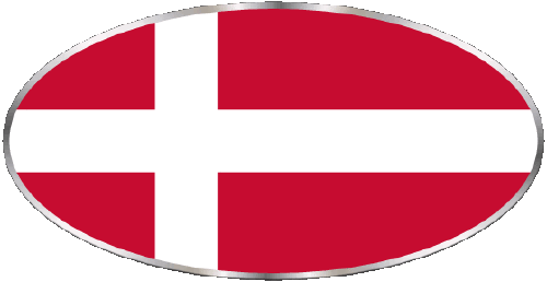 Ovale Danemark Europe Drapeaux 