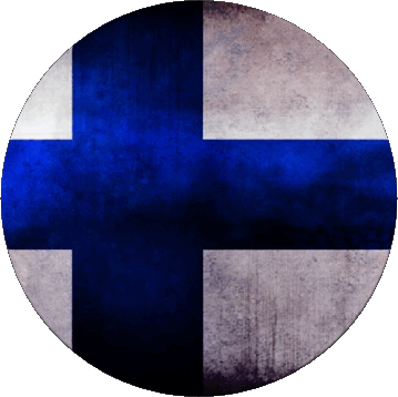Round Finland Europe Flags 
