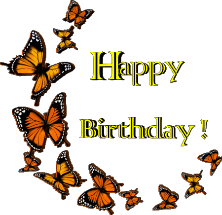 009 Fond Transparent Butterflies Happy Birthday Anglais Messages 