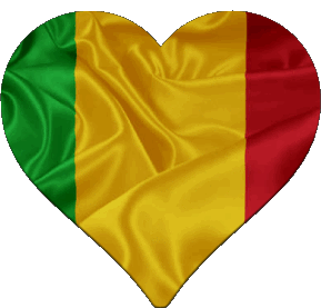 Corazón Mali África Banderas 