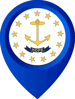 Location Pin Rhode Island U.S.A - States America Flags 