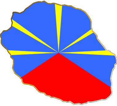 Mapa La Réunion D.O.M - T.O.M Francia Banderas 