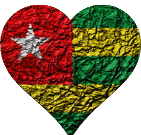 Cuore Togo Africa Bandiere 