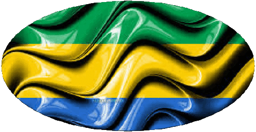 Oval 01 Gabón África Banderas 