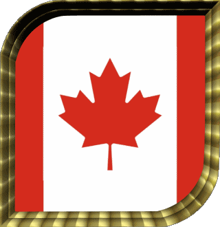 Square Canada America Flags 