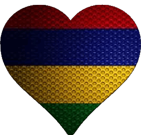 Herz Mauritius Afrika Fahnen 