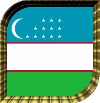 Carré Ouzbékistan Asie Drapeaux 