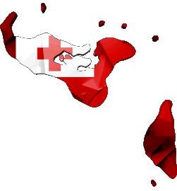 Mapa Tonga Oceanía Banderas 