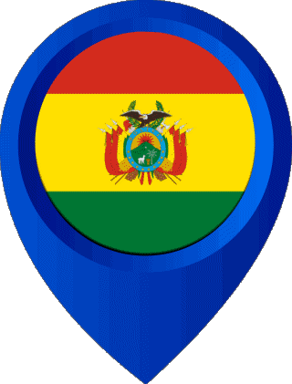 Location Pin Bolivia America Flags 