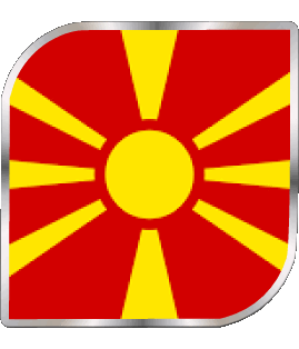 Quadrato Macedonia Europa Bandiere 