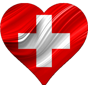 Corazón Suiza Europa Banderas 