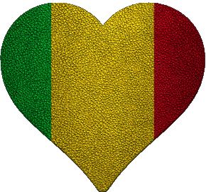 Heart Mali Africa Flags 