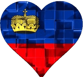 Cuore Liechtenstein Europa Bandiere 
