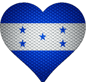Coeur Honduras Amériques Drapeaux 