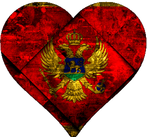 Heart Montenegro Europe Flags 