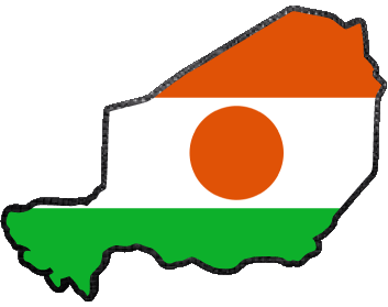Mapa Niger África Banderas 