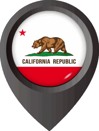 Epingle de Localisation Californie U.S.A - Etats Amériques Drapeaux 
