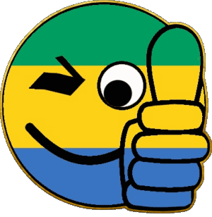 Smiley - OK Gabon Afrique Drapeaux 