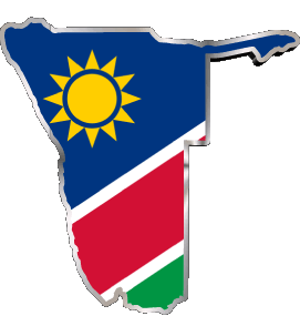 Map Namibia Africa Flags 