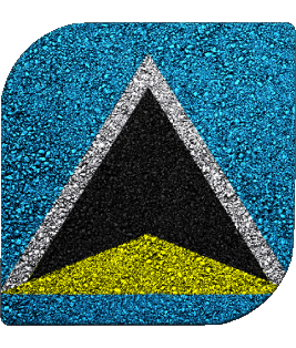 Square St. Lucia America Flags 