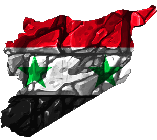 Map Syria Asia Flags 