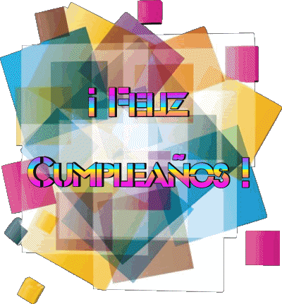 015 Fond Transparent Abstracto - Geométrico Feliz Cumpleaños Espagnol Messages 