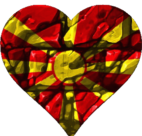 Coeur Macédoine Europe Drapeaux 