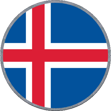 Round Iceland Europe Flags 