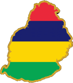 Karte Mauritius Afrika Fahnen 