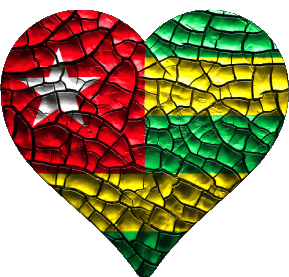 Heart Togo Africa Flags 