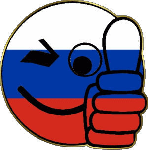 Smiley - OK Russland Europa Fahnen 