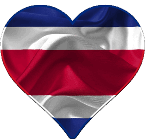 Coeur Costa Rica Amériques Drapeaux 