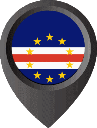Marcador de ubicación Cabo Verde África Banderas 