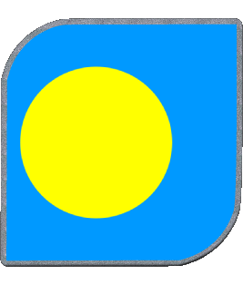 Square Palau Oceania Flags 