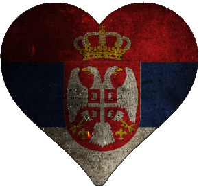 Heart Serbia Europe Flags 