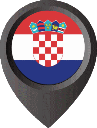 Location Pin Croatia Europe Flags 