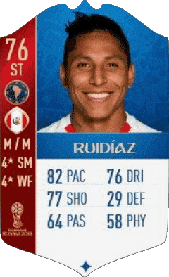 Raúl Ruidíaz Pérou F I F A - Joueurs Cartes Sports 