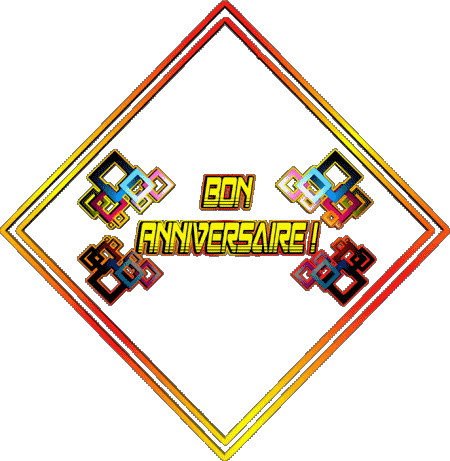 003 Transparent Background Abstrait - Géométrique Bon Anniversaire French Messages 